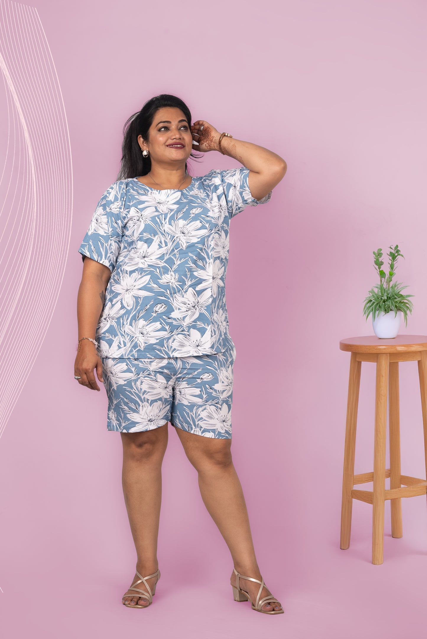 Blue Blossom Comfort Night Suit