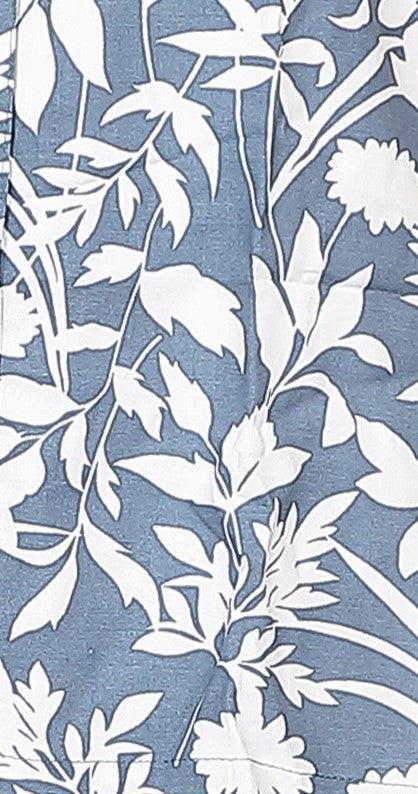 Floral Bliss Rayon Night Suit In Cobalt