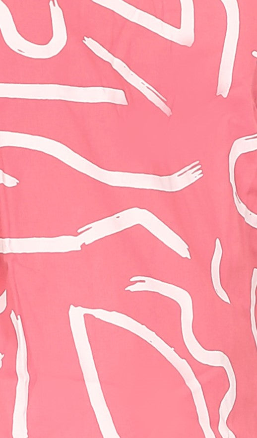 Abstract Pink Rayon Night Suit