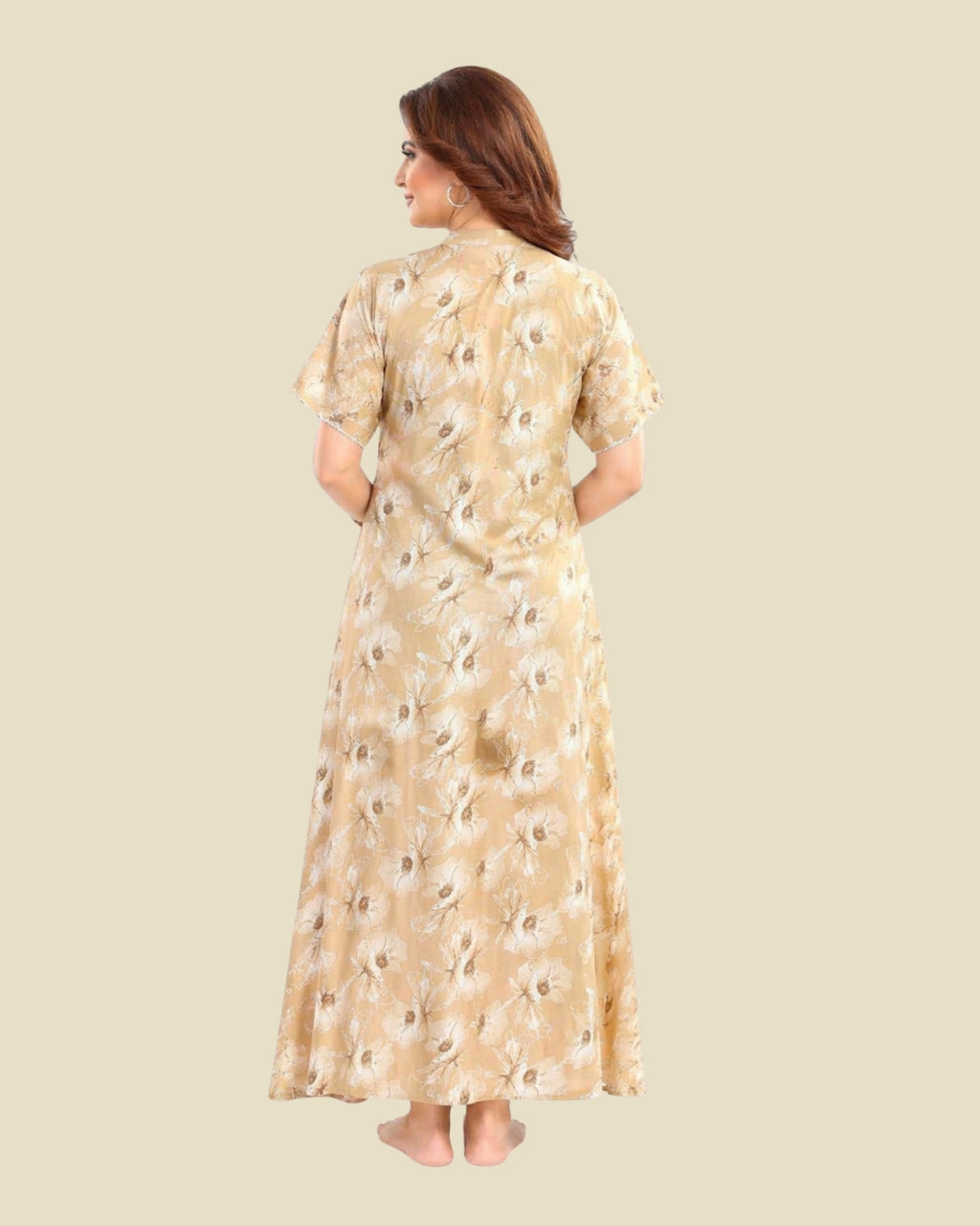 Yellow Floral Print Nighty