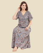Grey Floral Nighty
