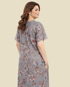 Grey Floral Nighty