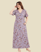 Mauve Lilac Floral Botanical Nighty