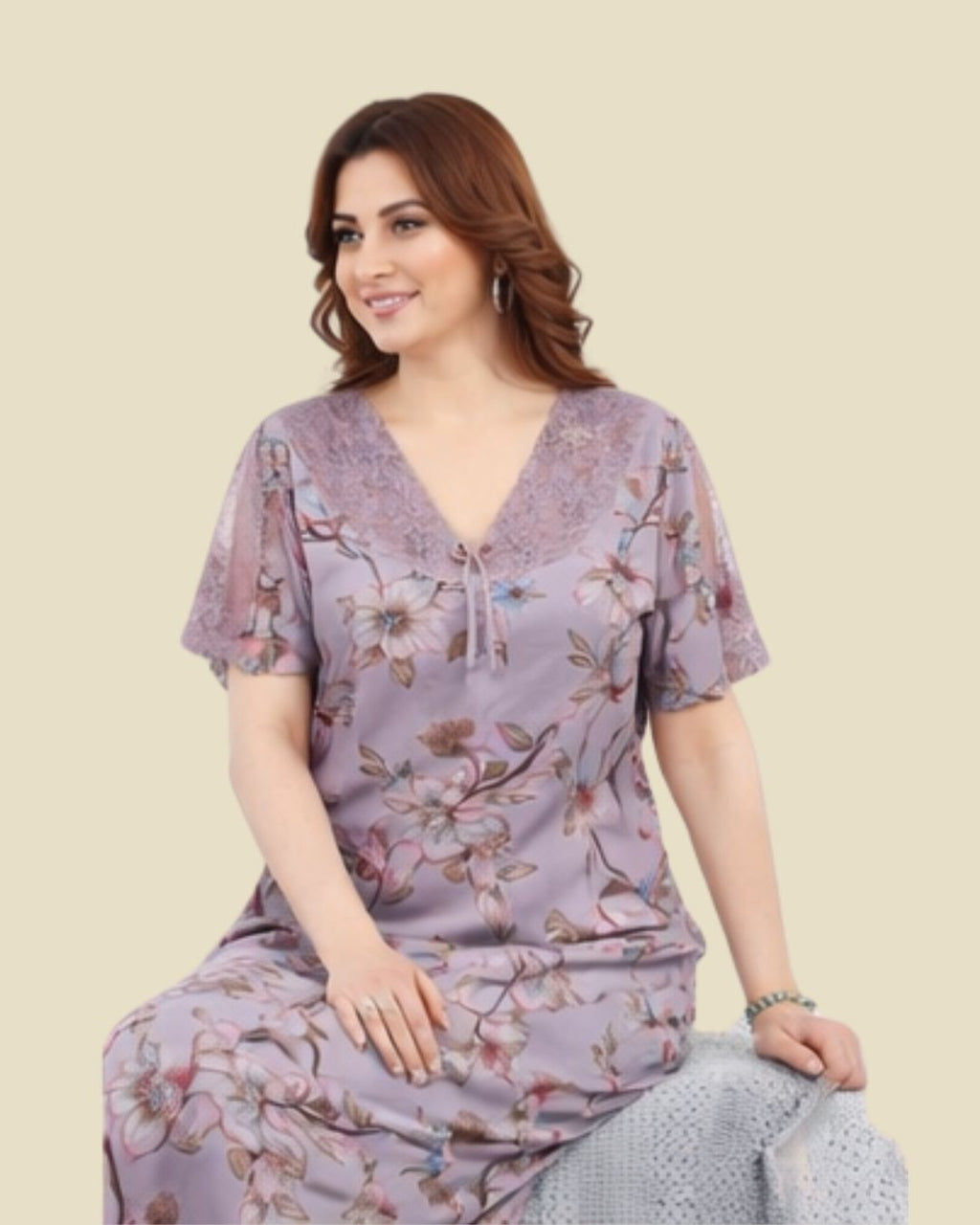 Mauve Lilac Floral Botanical Nighty