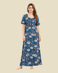 Blue Teal Floral Nighty