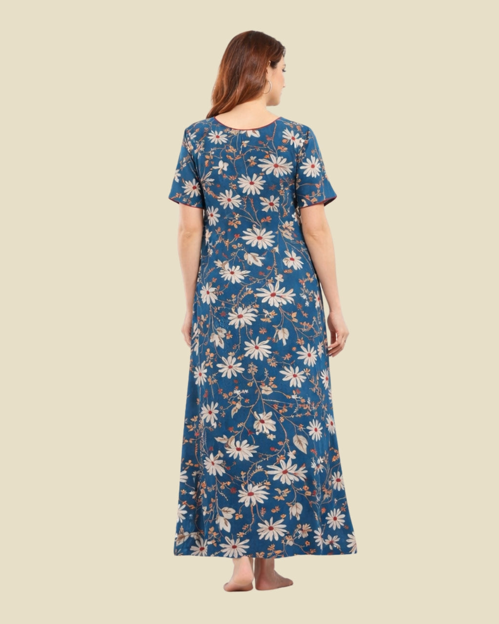 Blue Teal Floral Nighty