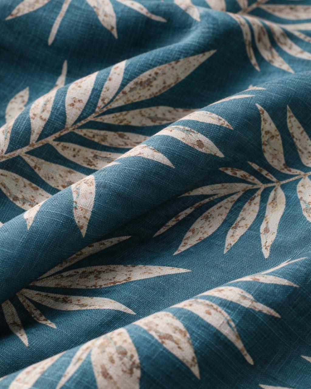 Teal Blue Tropical Leaf Print Co-ord Set