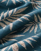 Teal Blue Tropical Leaf Print Co-ord Set