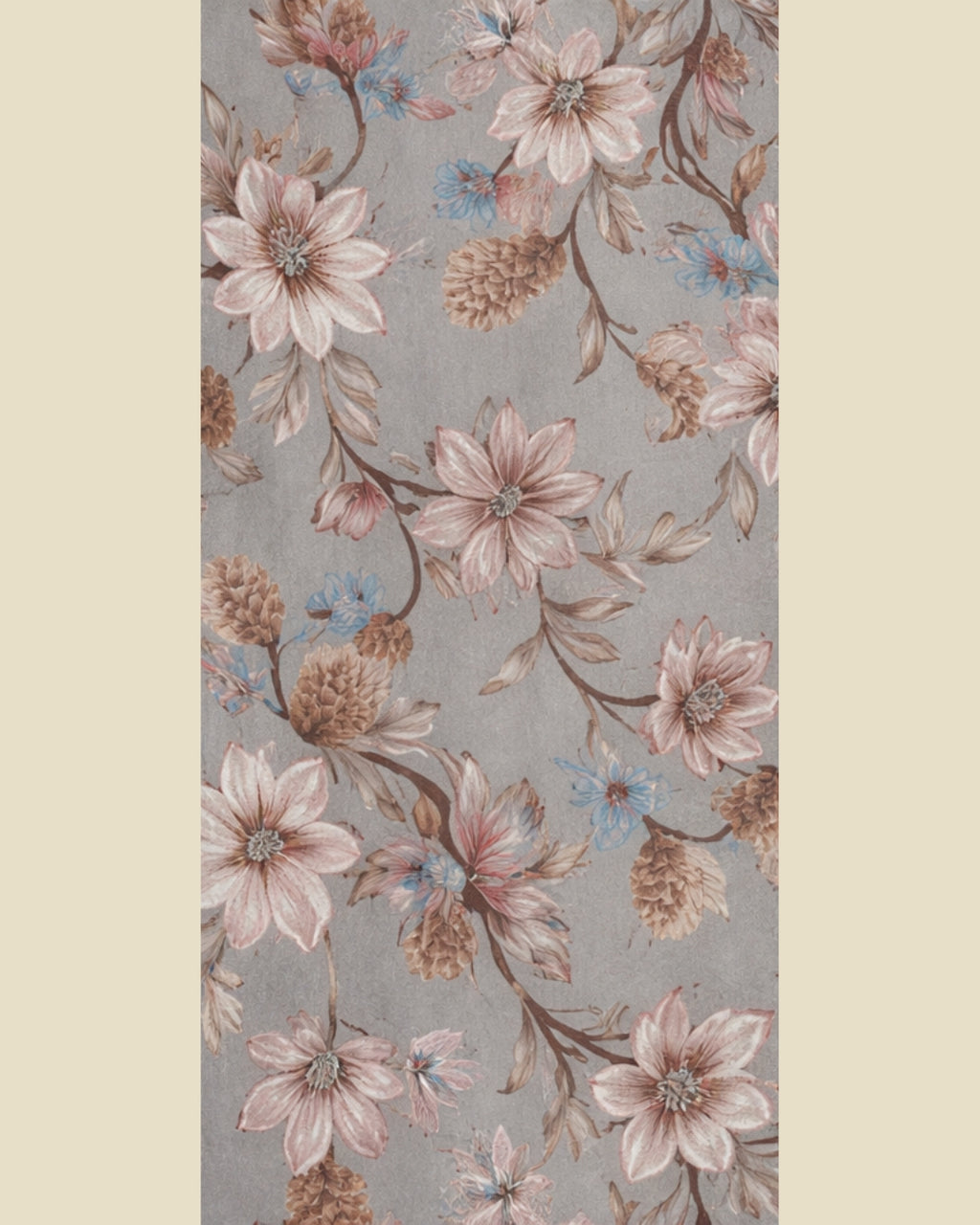 Grey Multi-Color Floral Nighty