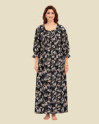 Black Botanical Print Nighty