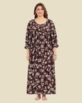 Brown Botanical Print Nighty
