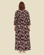 Brown Botanical Print Nighty