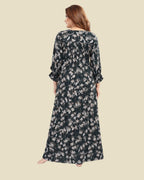 Dark Green Botanical Print Nighty
