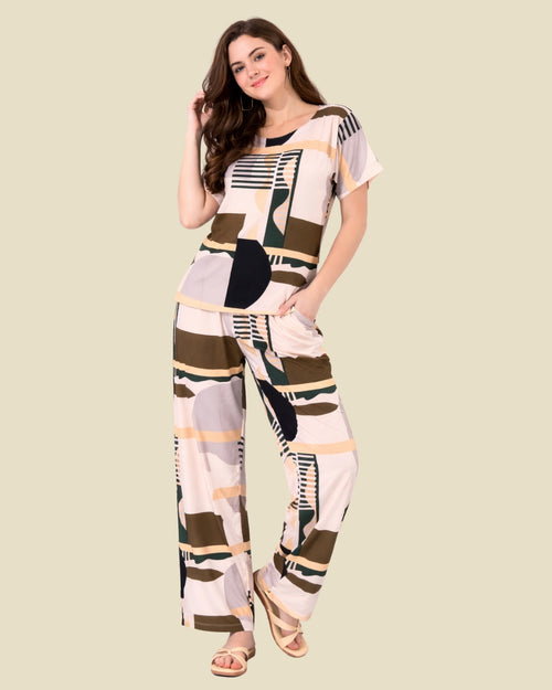 Abstract Print Pajama Set