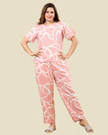 Blush Pink Abstract Swirl Print Pajama Set