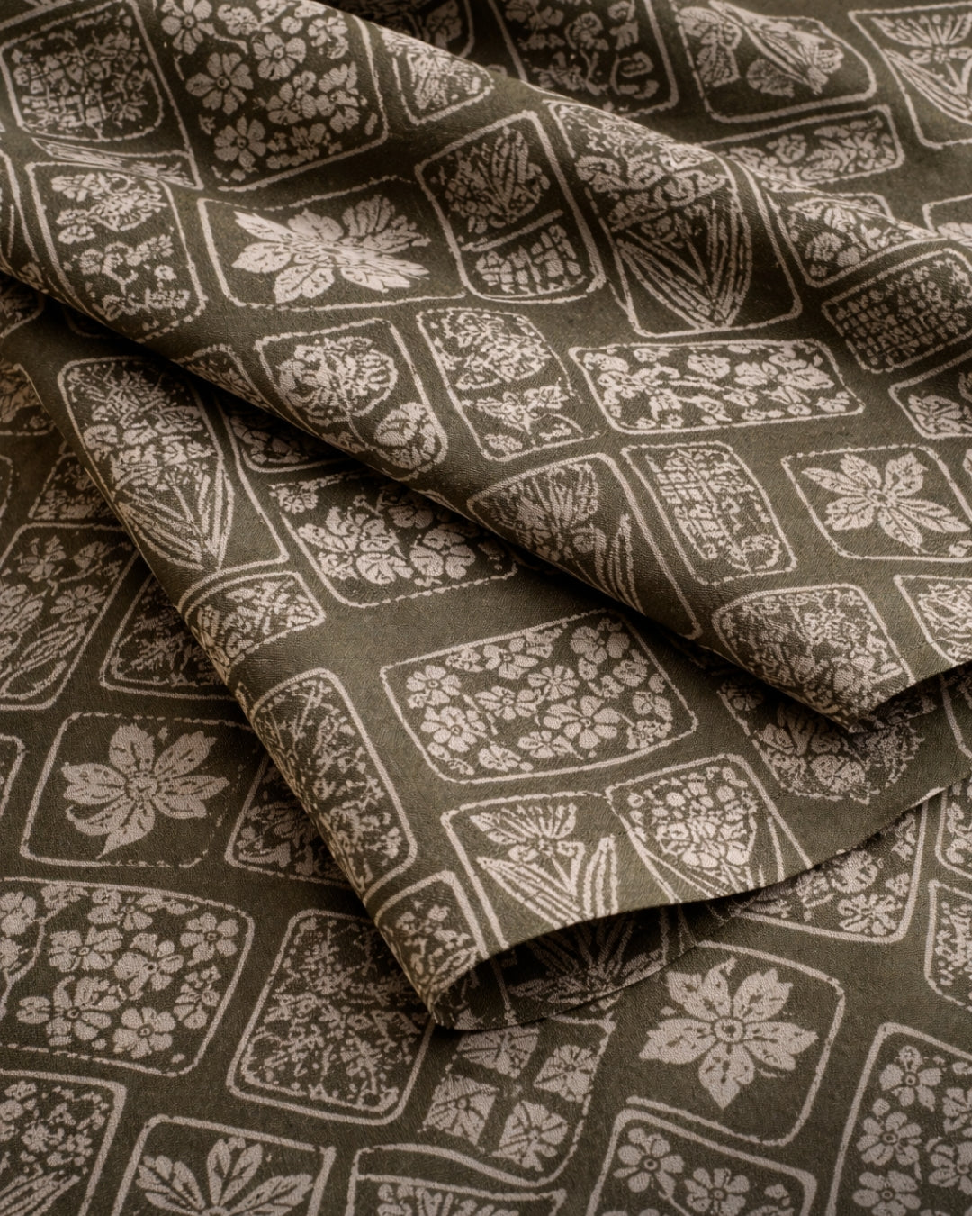 Olive Green Floral Block Print Co-ord Set