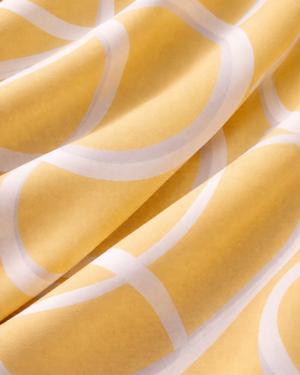 Yellow Abstract Swirl Print Pajama Set