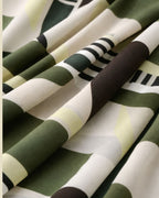 Cream Geometric Abstract Pajama Set