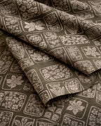 printed olive green lounge set front view