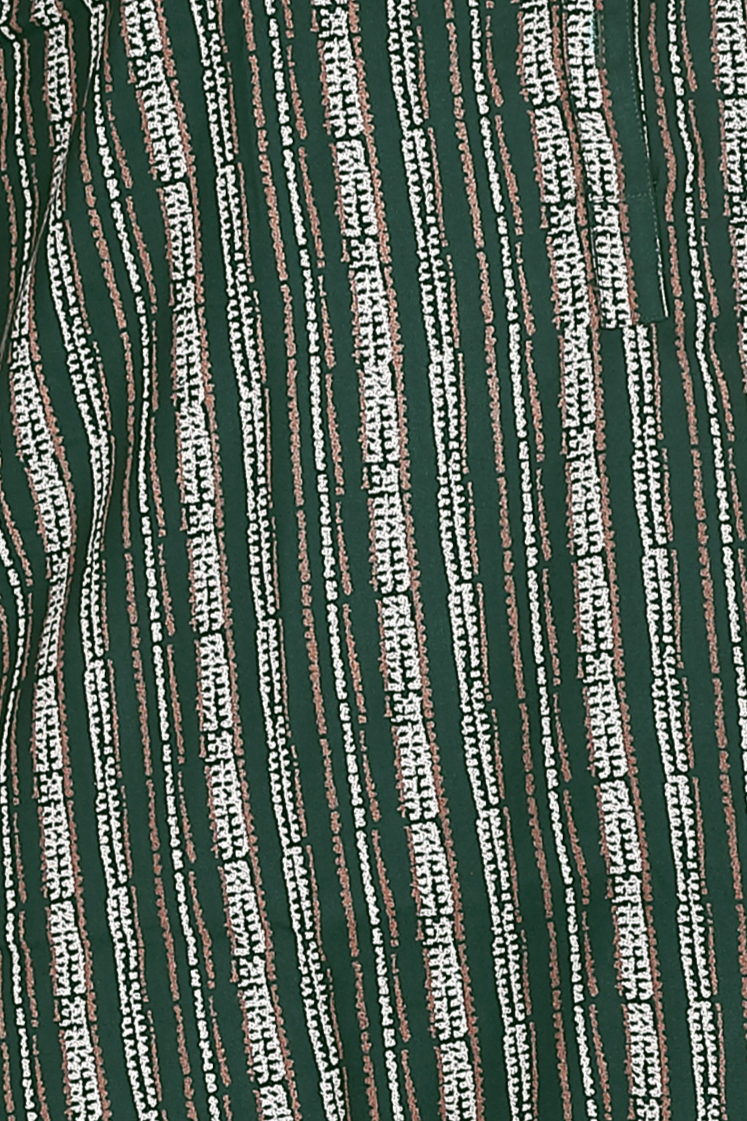 Alpine Stripes Night Suit in Green