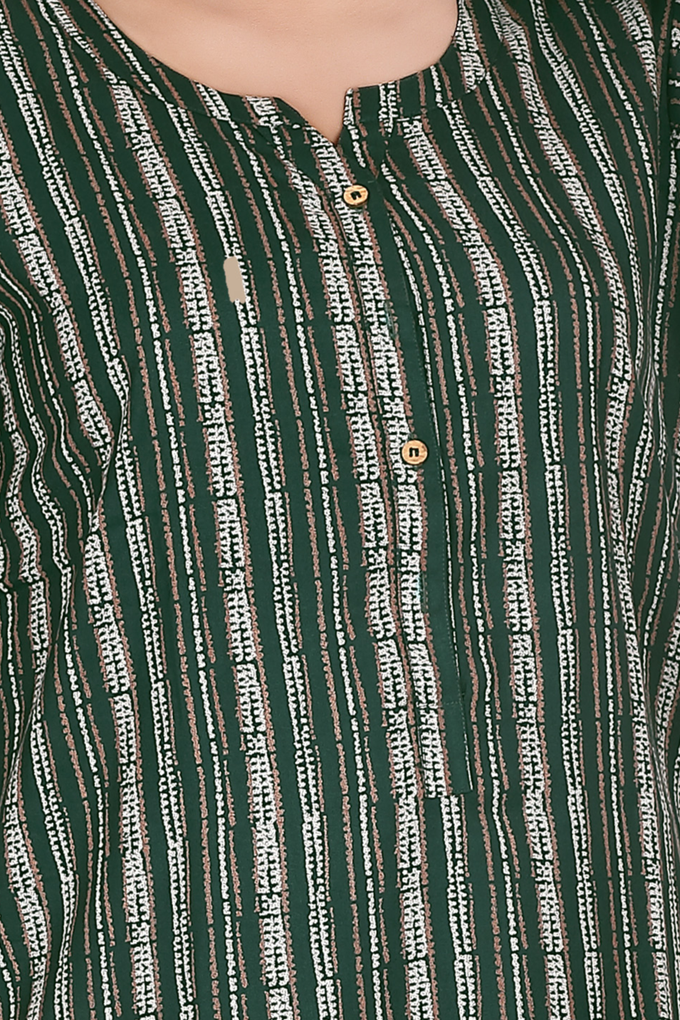 Alpine Stripes Night Suit in Green