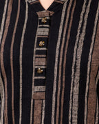 Black Vertical Stripe Co-Ord Set for Women