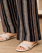 Black Vertical Stripe Co-Ord Set for Women