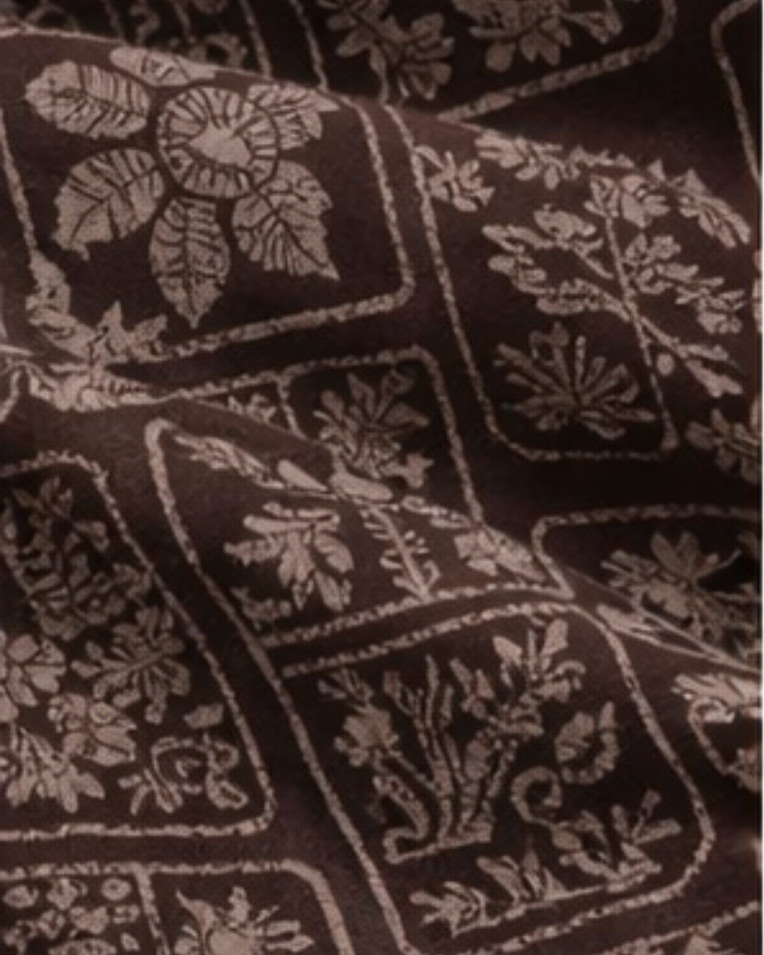 Brown Floral Block Print Co-ord Set