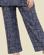 Royal Blue Floral Block Print Co-ord Set