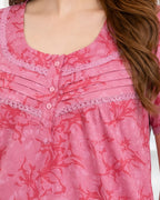 Deep Pink Tonal Floral Nighty