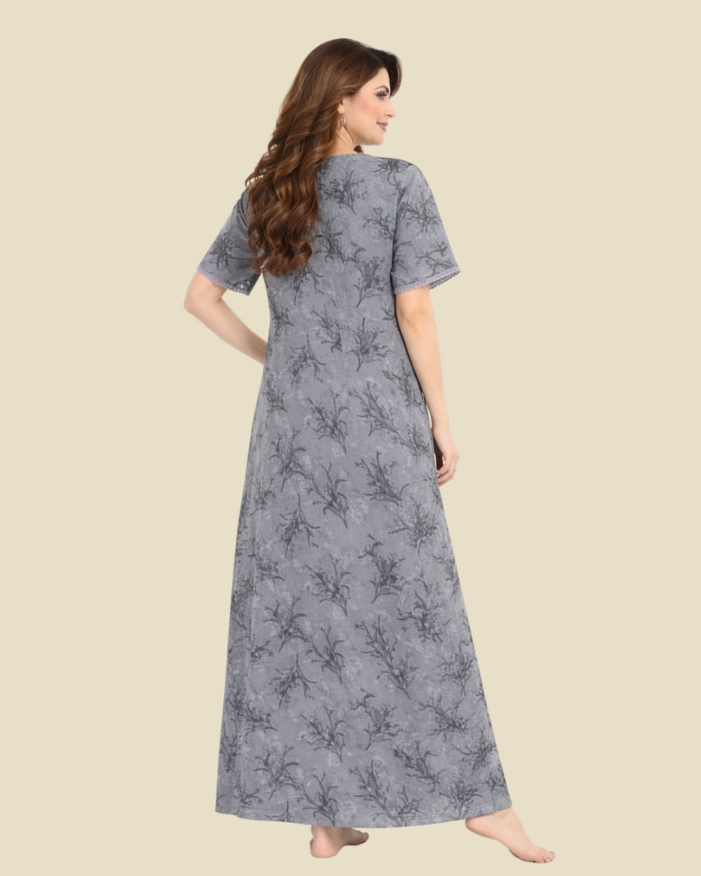 Grey Floral Sprig Nighty