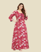 Red Botanical Print Nighty