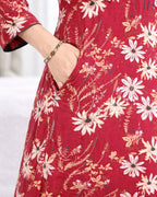Red Botanical Print Nighty