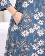 Teal Blue Daisy Print Nighty