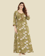 Green Daisy Meadow Floral Nighty