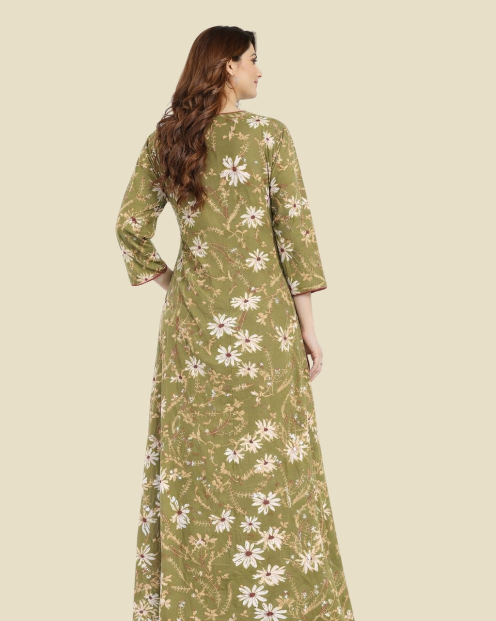 Green Daisy Meadow Floral Nighty