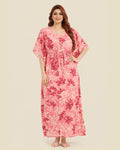 Botanical Print Kaftan in Pink for