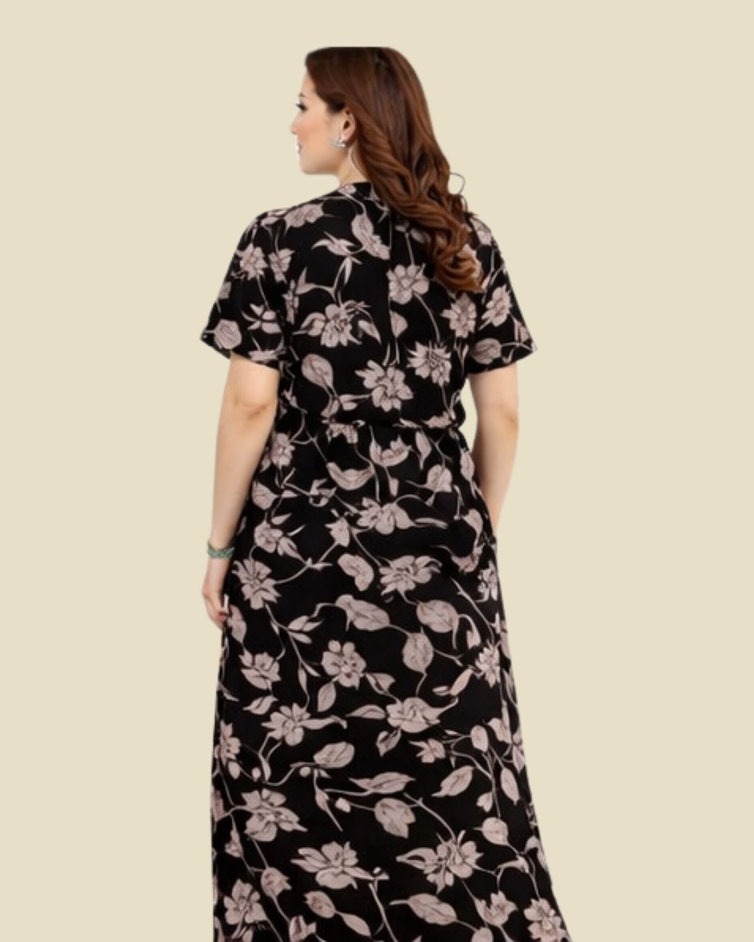 Black Floral Nighty for Women