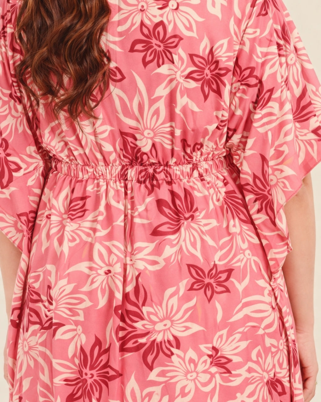 Botanical Print Kaftan in Pink for