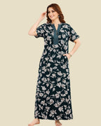 Bottle Green Floral Vine Nighty
