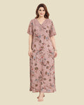 Peach net neck nighty