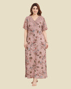Peach net neck nighty