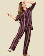 Wine Serene Stripe Co-ord