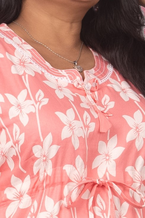 Pink Twill Rayon Kaftan – Soft Elegance