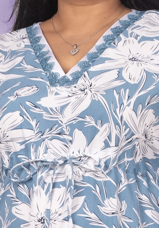 Blue Rayon Kaftan – Effortless Grace