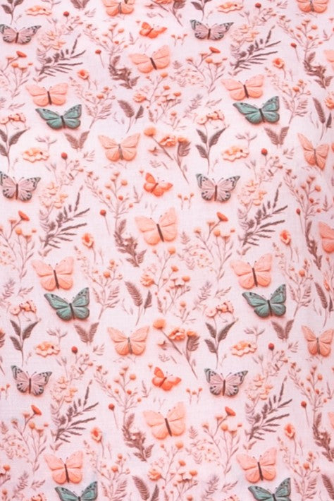 Charming Pink Linen Digital Printed Night Suit