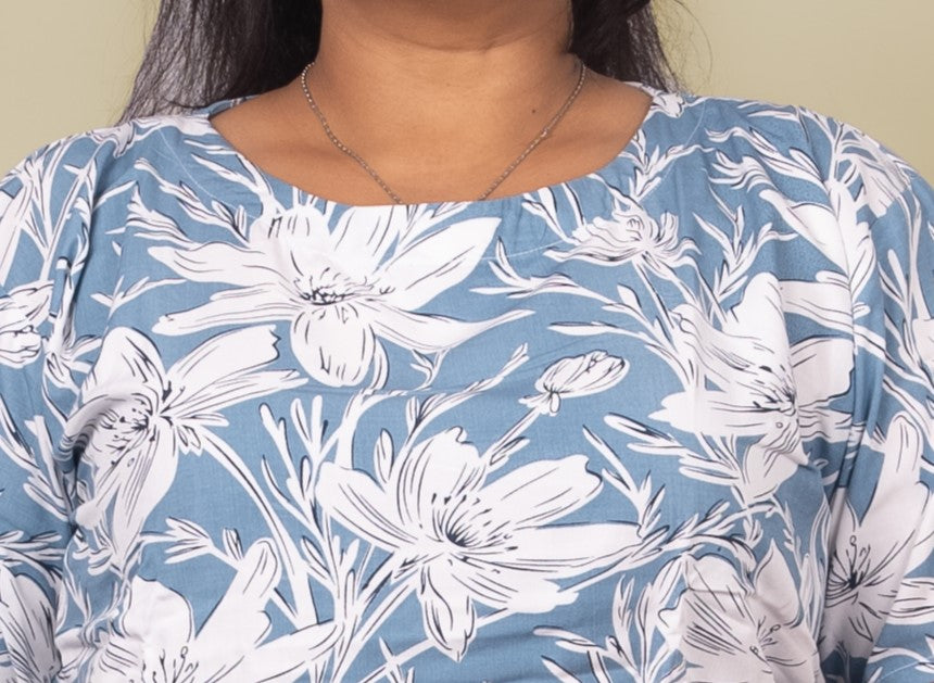 Blue Blossom Comfort Night Suit