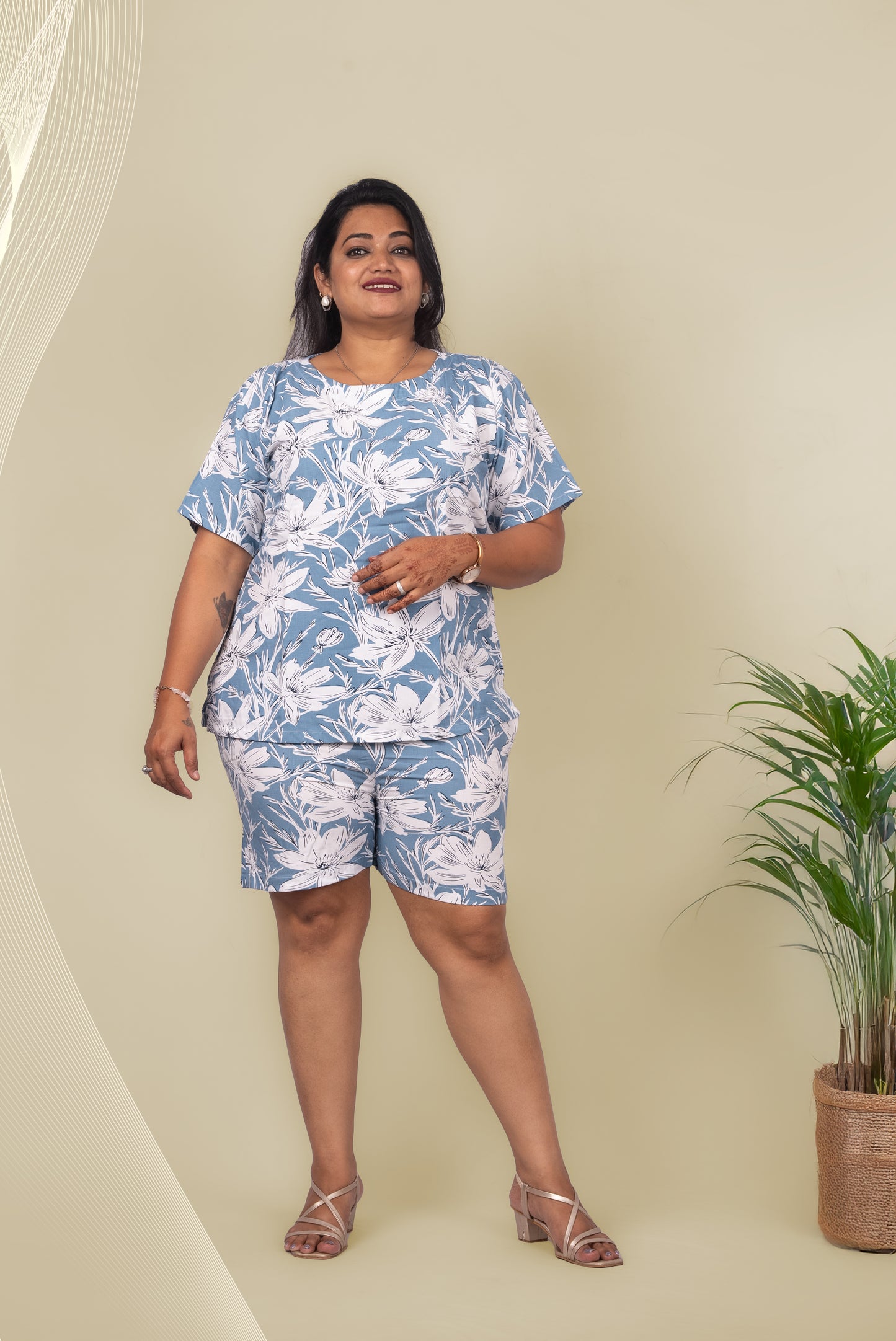 Blue Blossom Comfort Night Suit
