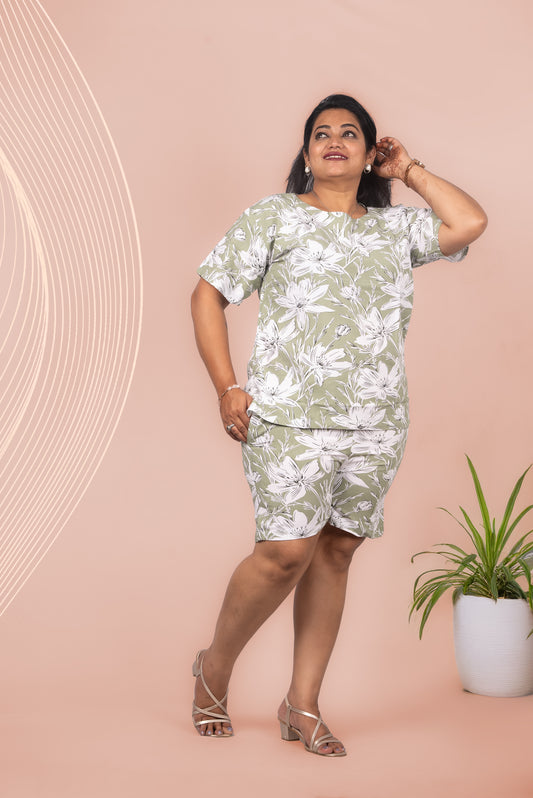 Green Sage Serenity Night Suit