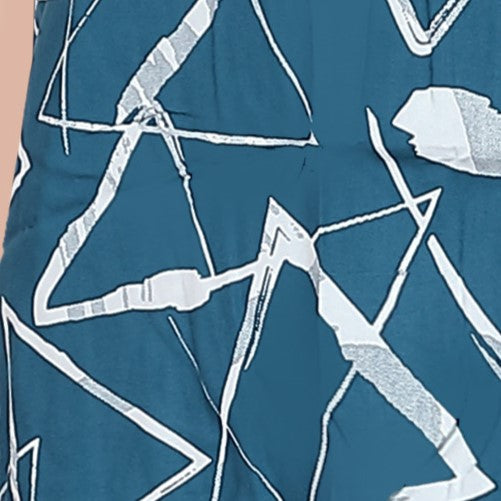 Stylish Blue Rayon Night Suit with Abstract Print